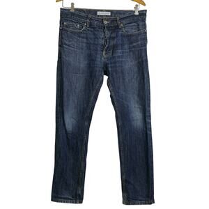 Bonne Gueule Selvedge Jeans Mens Size 33 Blue Button Fly Cotton 30" *Hemmed